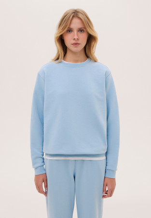 Sky blue color basic French Terry sweatshirt